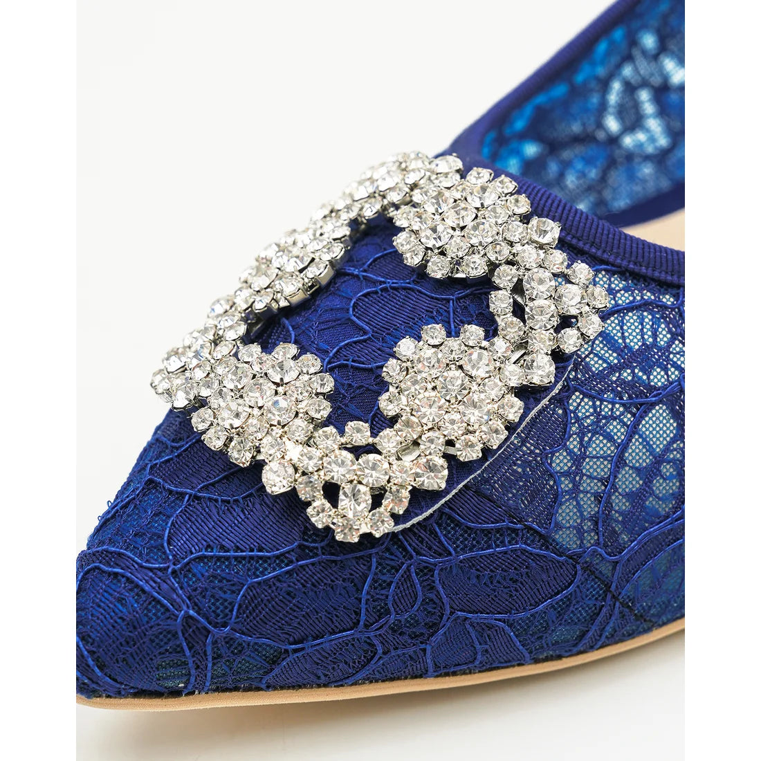 【新品預訂】日本製Emma Francis 4cm跟 寶石扣 薄紗蕾絲高跟鞋 (藍色薄紗 ) ( 4003b-T 120 )