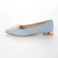 日本製 Launa lea 方扣平底樂福鞋( 576 ) (淺藍色/L Blue)