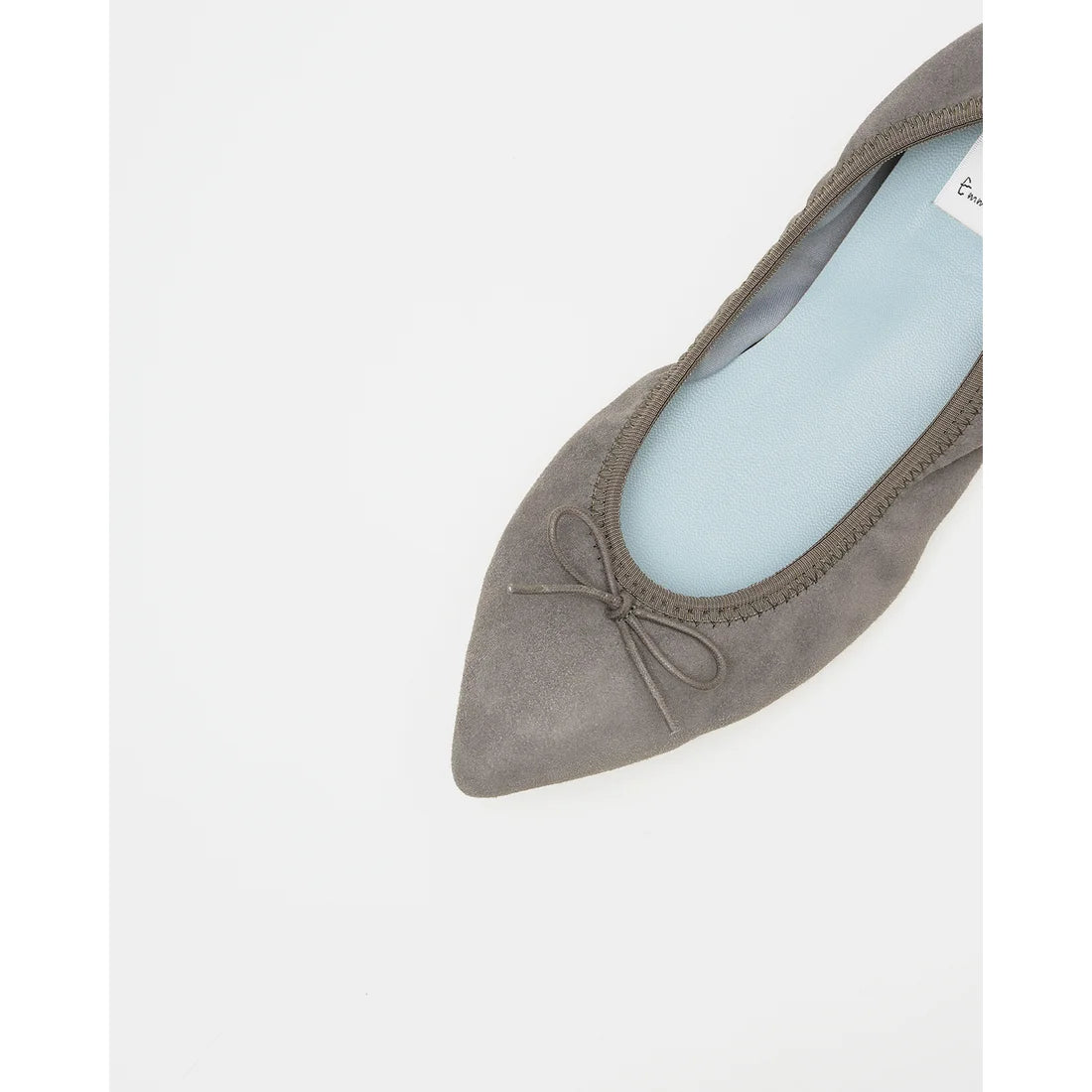 日本製【珍珠色調防水】Emma Francis 真皮 尖頭平底芭蕾舞鞋(01b-L S154)(Dark Grey leather suede) （ダークグレー レザースエード）