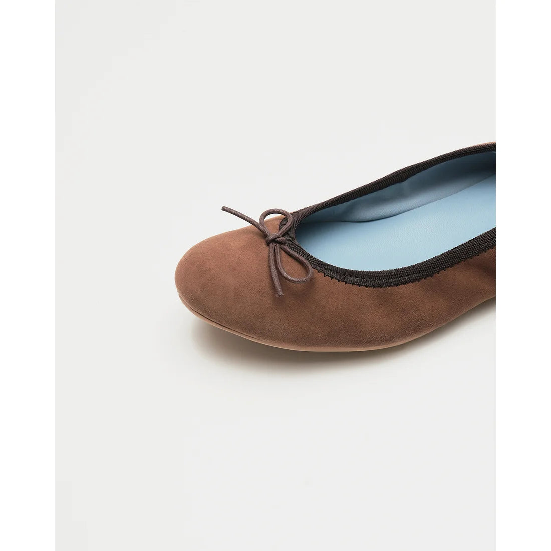 日本製【珍珠色調防水】Emma Francis 真皮 圓頭平底芭蕾舞鞋(02b-L S104)(Brown leather suede)（ブラウン レザースエード）