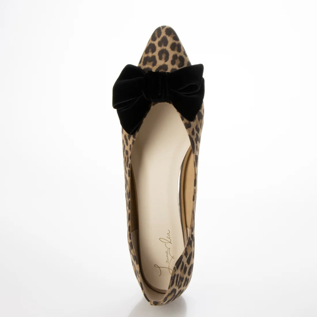 日本製 Launa Lea 絲絨蝴蝶結平底鞋 (460C)(豹紋 S / Leopard S)