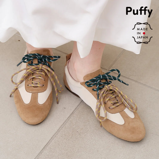 【新品預訂】日本製 Lauf Oletta 雙色混搭鞋帶輕盈運動鞋(LP147 BEIGE-S/C) (杏色)