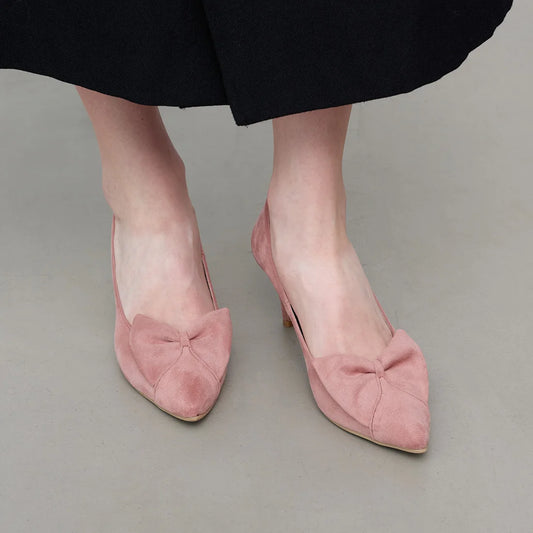 【新品預訂】日本製 Launa Lea 7cm 蝴蝶結高跟鞋 (608)(粉色 S / Pink S)