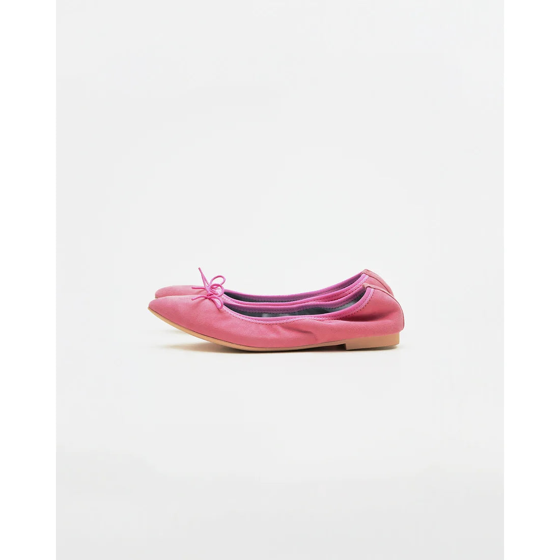 日本製【珍珠色調防水】Emma Francis 真皮 尖頭平底芭蕾舞鞋(01b-L S143)(Dark Pink leather suede) （ダークピンク レザースエード）
