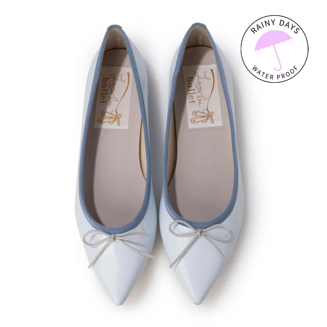 【新品預訂】日本製 Launa lea Rainyday 防水尖頭芭蕾鞋 (RB4404A) (淺藍色 E / L Blue E )