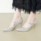 Launa lea 日本製 7cm Glitter 尖頭 Mary Jane 深藍色高跟鞋 575 navy