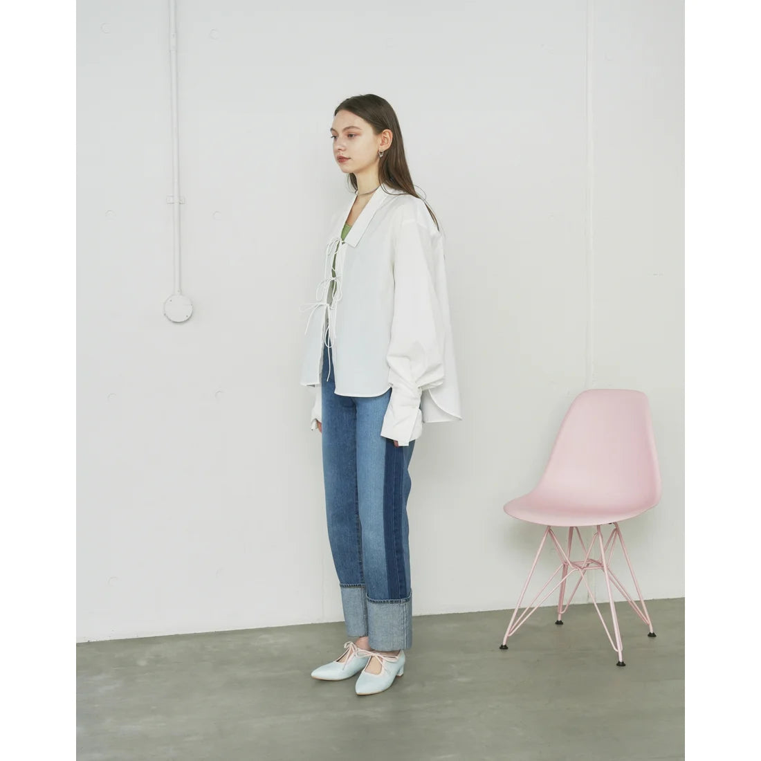 【新品預訂】日本製Emma Francis  3cm踭 經典蝴蝶結高跟鞋（藍色）(3002g-Z 120)