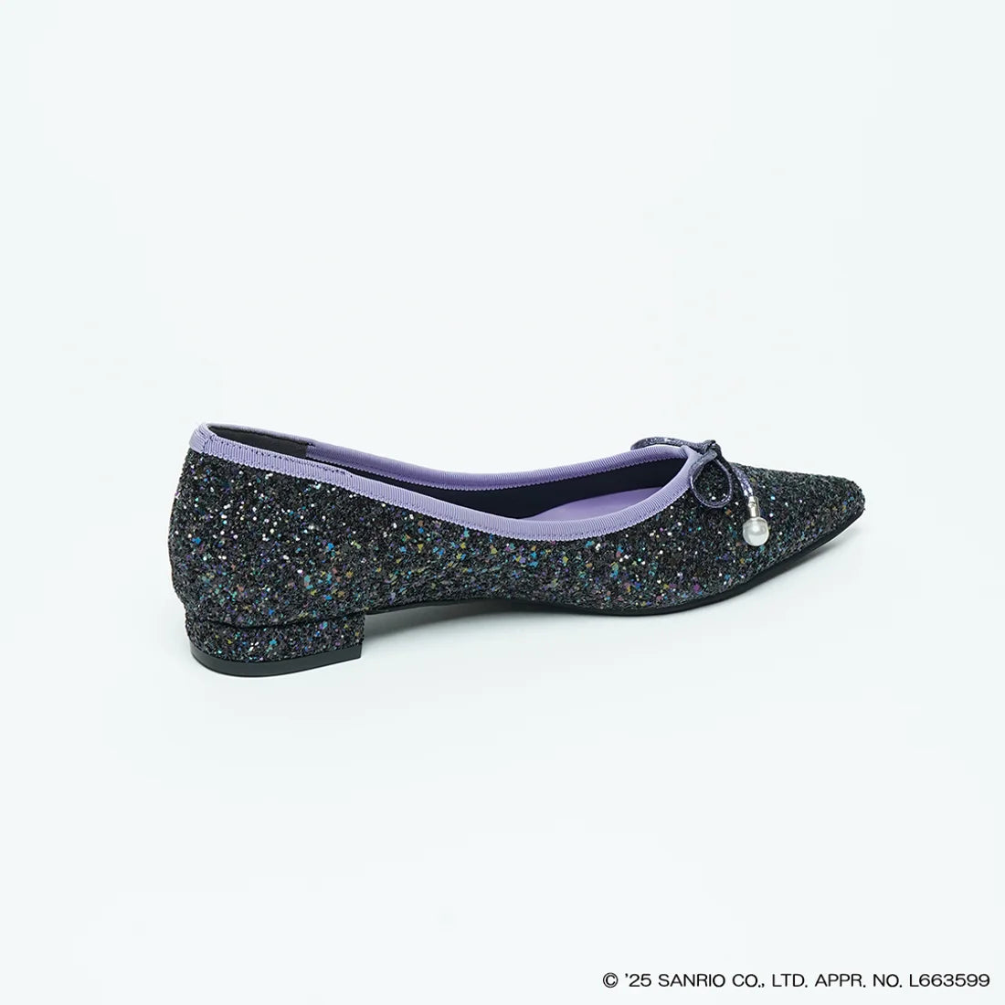 【限定品預訂】售完即止【KUROMI × Lauf oletta 特別聯名】日本製  珍珠蝴蝶結芭蕾舞 (LH101K BLACK-Z) (黑色)