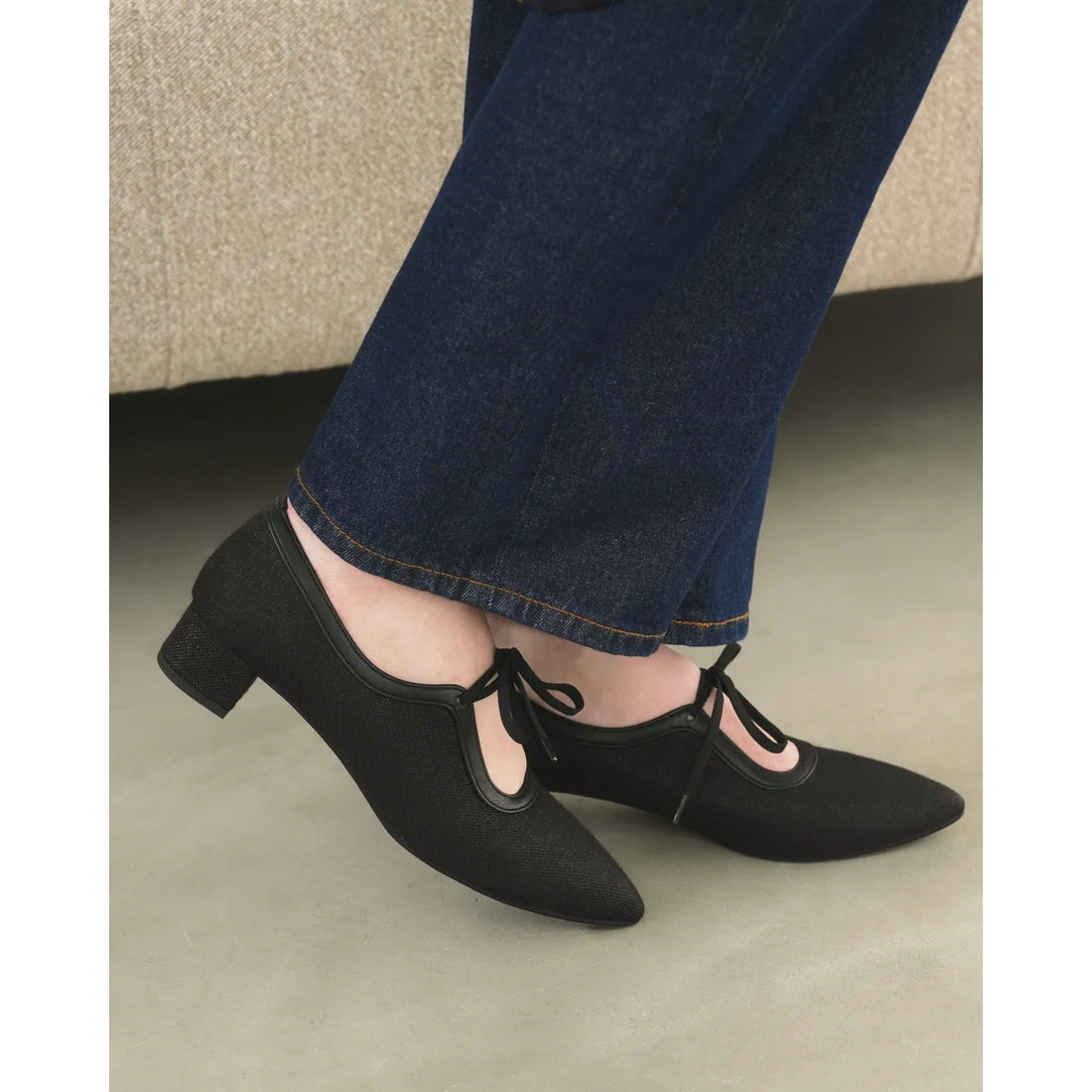 【新品預訂】日本製Emma Francis  3cm踭 經典蝴蝶結高跟鞋（黑色）(3002g-Z 101)