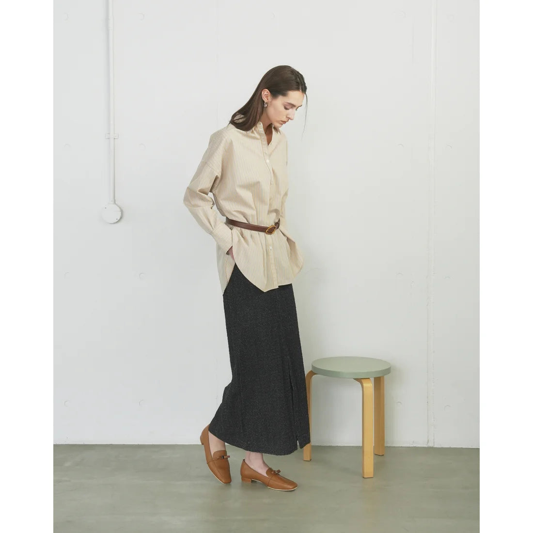 【新品預訂】日本製Emma Francis 2cm跟 小蝴蝶结乐福鞋 (2001h-P 186)(駝色 光滑)