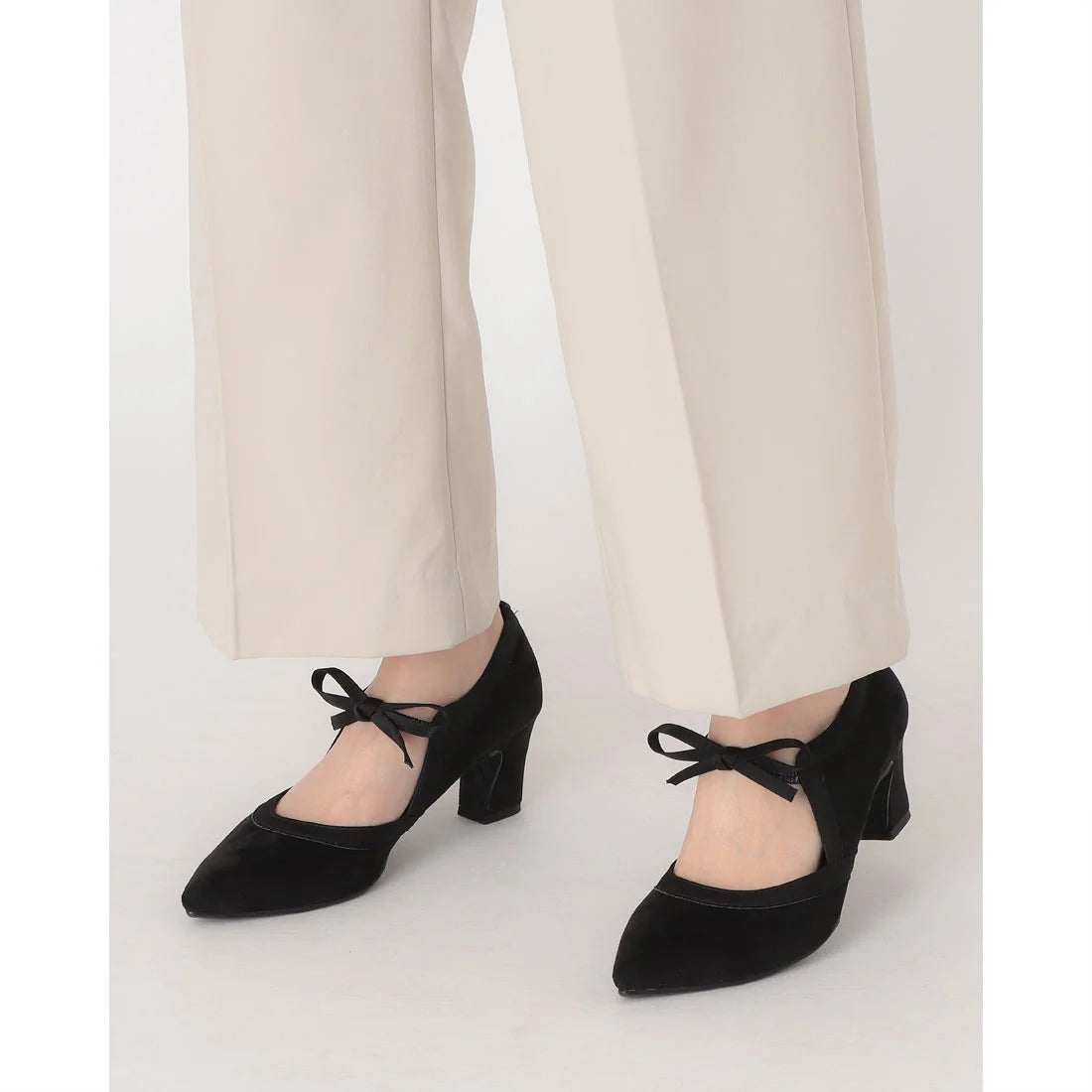 【新品預訂】日本製 Launa Lea 6cm踭蝴蝶結瑪莉珍高跟鞋( 577A ) ( 黑色S / Black S)