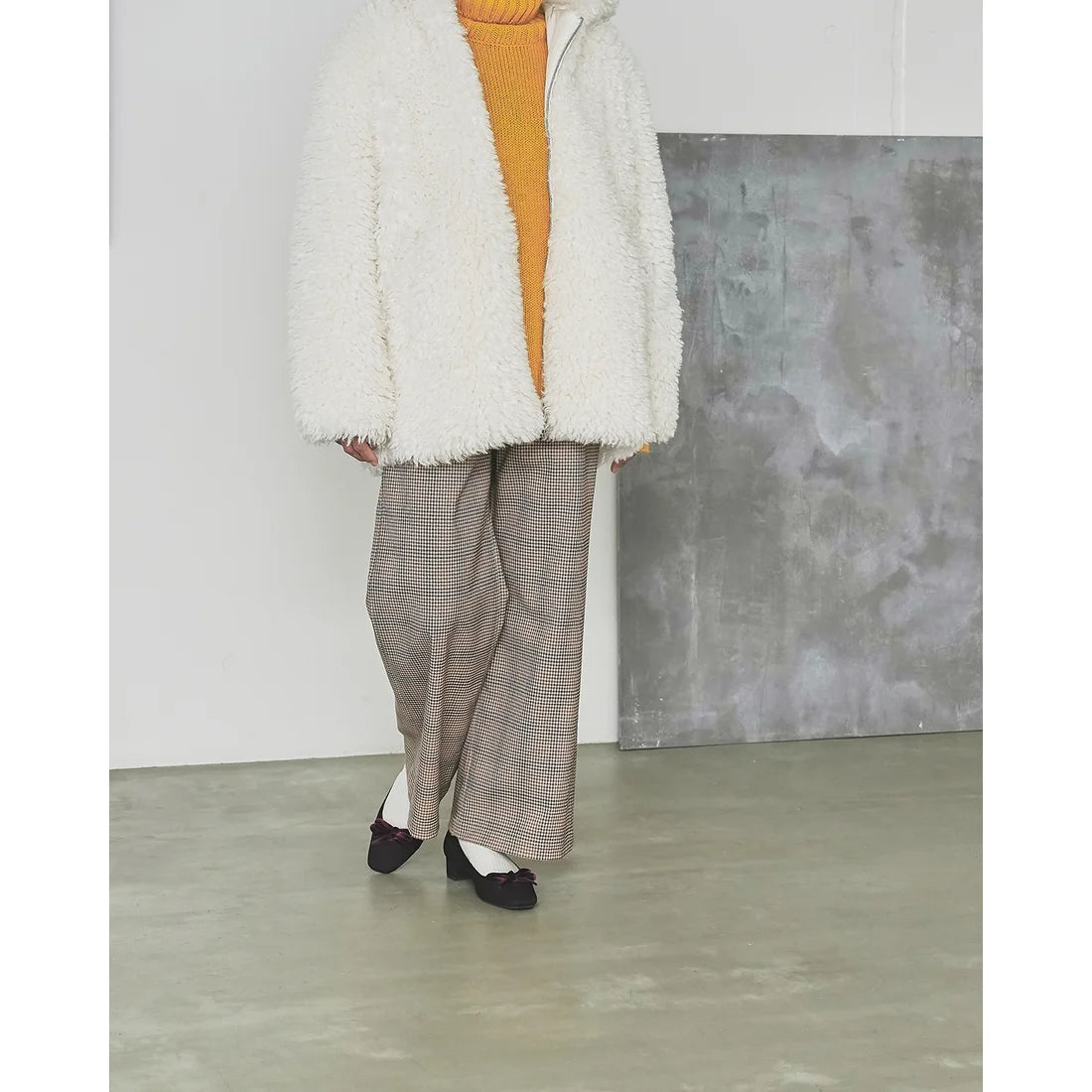 【新品】日本製Emma Francis   蝴蝶結3cm方頭高踭鞋（葡萄酒 絨面革）(3004a-S 138) Wine