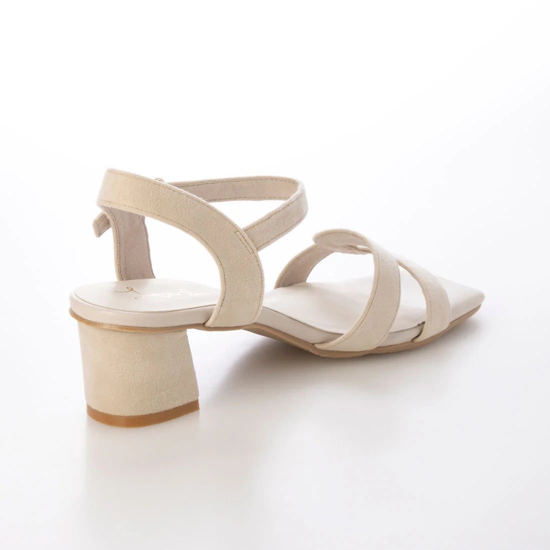 日本製 Launa Lea 5cm 象牙白方頭低跟涼鞋 602 ivory
