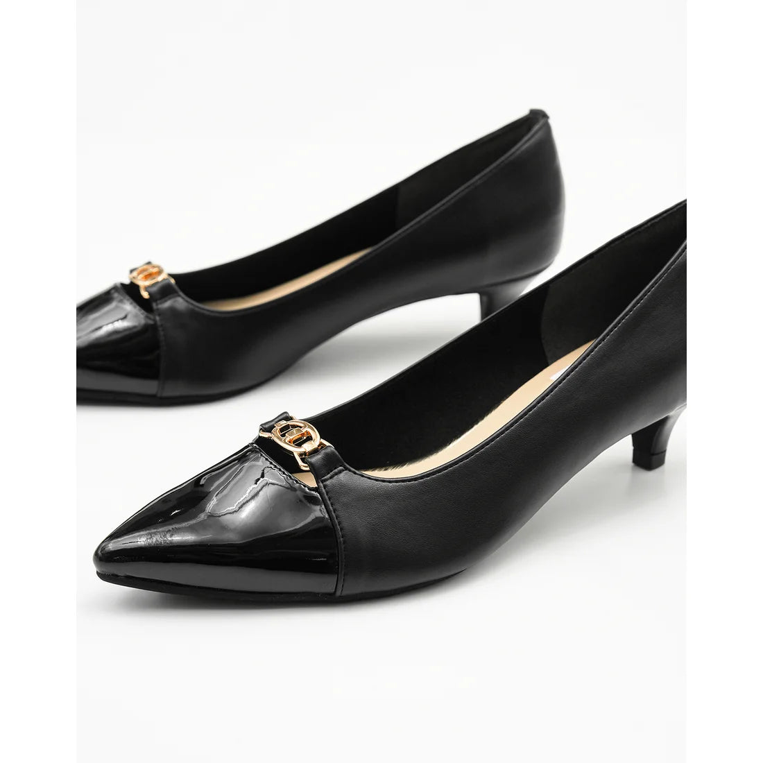 【新品預訂】日本製Emma Francis 4cm跟 前馬銜扣高跟鞋 (黑色光滑) (4003a P101)