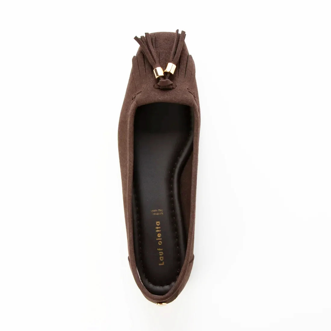 【新品預訂】日本製 Lauf Oletta 鑲邊流蘇設計的氣質平底鞋(LH120 D Brown-S) (深棕色)