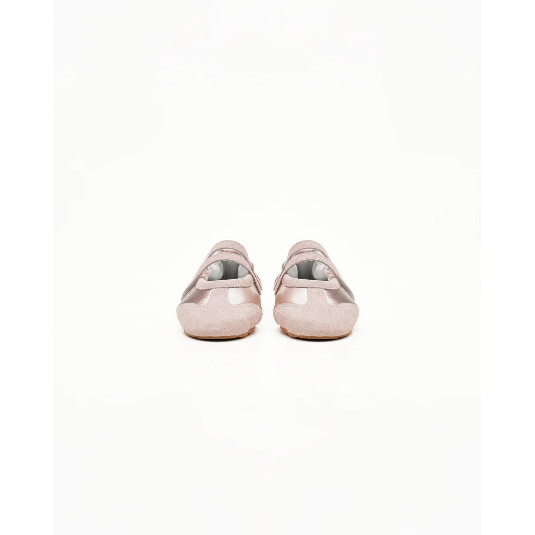 【新品預訂】日本製Emma Francis   彈性褶邊瑪麗珍芭蕾舞鞋（粉色天鵝絨皮革）(09k-NY 144)