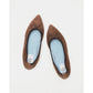 日本製【珍珠色調防水】Emma Francis 真皮 尖頭平底芭蕾舞鞋(01b-L S104)(Brown leather suede) （ブラウン レザースエード）