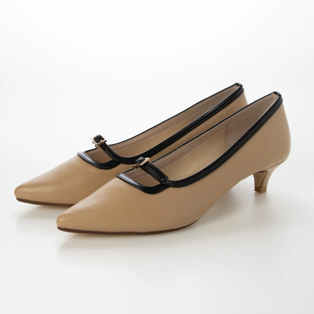 【新品預訂】日本製 Lauf Oletta [All Weather] 全天候 4cm踭 可調節橫帶尖頭高跟鞋（LRH136 Beige/C） (杏色)