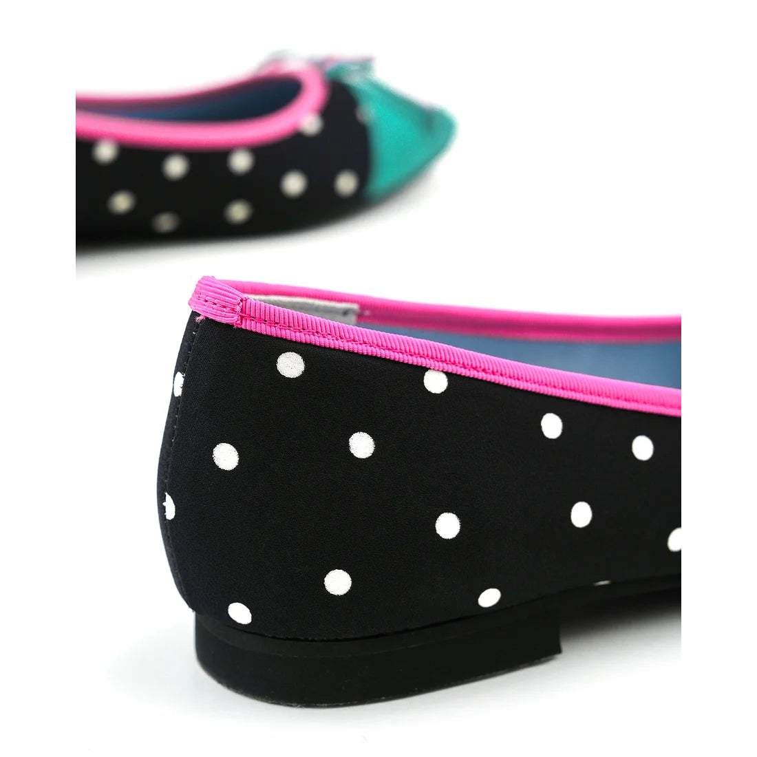 【新品預訂】日本製Emma Francis 圓點圖案平底芭蕾舞鞋（黑色圓點圖案）(01l-PE 601)