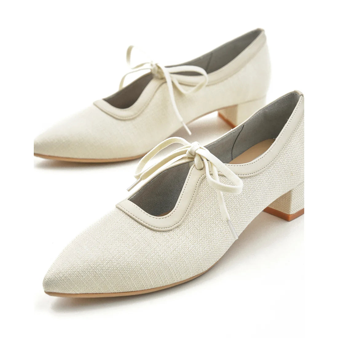 【新品預訂】日本製Emma Francis  3cm踭 經典蝴蝶結高跟鞋（象牙色）(3002g-Z 177)
