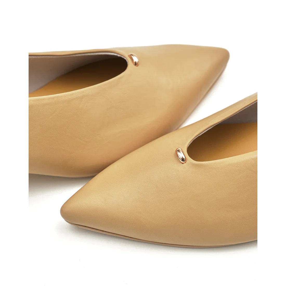 【新品預訂】日本製Emma Francis 4.5cm踭金色小配件柔軟高跟鞋 （杏色光滑）(4502a-P 108)