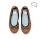 日本製【珍珠色調防水】Emma Francis 真皮 圓頭平底芭蕾舞鞋(02b-L S104)(Brown leather suede)（ブラウン レザースエード）