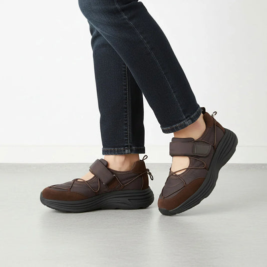 【新品預訂】日本Lauf Oletta  輕便厚底瑪麗珍運動鞋 (L130)（D.BROWN-Z）