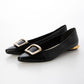日本製 Launa lea 方扣平底樂福鞋( 576 ) (黑色/Black)