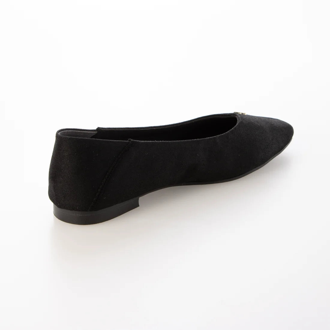 【新品預訂】日本製 Lauf Oletta 簡約金色配件踩踭平底鞋 (LH103 Black-S) (黑色)