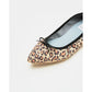日本製【珍珠色調防水】Emma Francis真皮 尖頭平底芭蕾舞鞋(01b-L S328)(Leopard print leather suede)（レオパード柄 レザースエード）