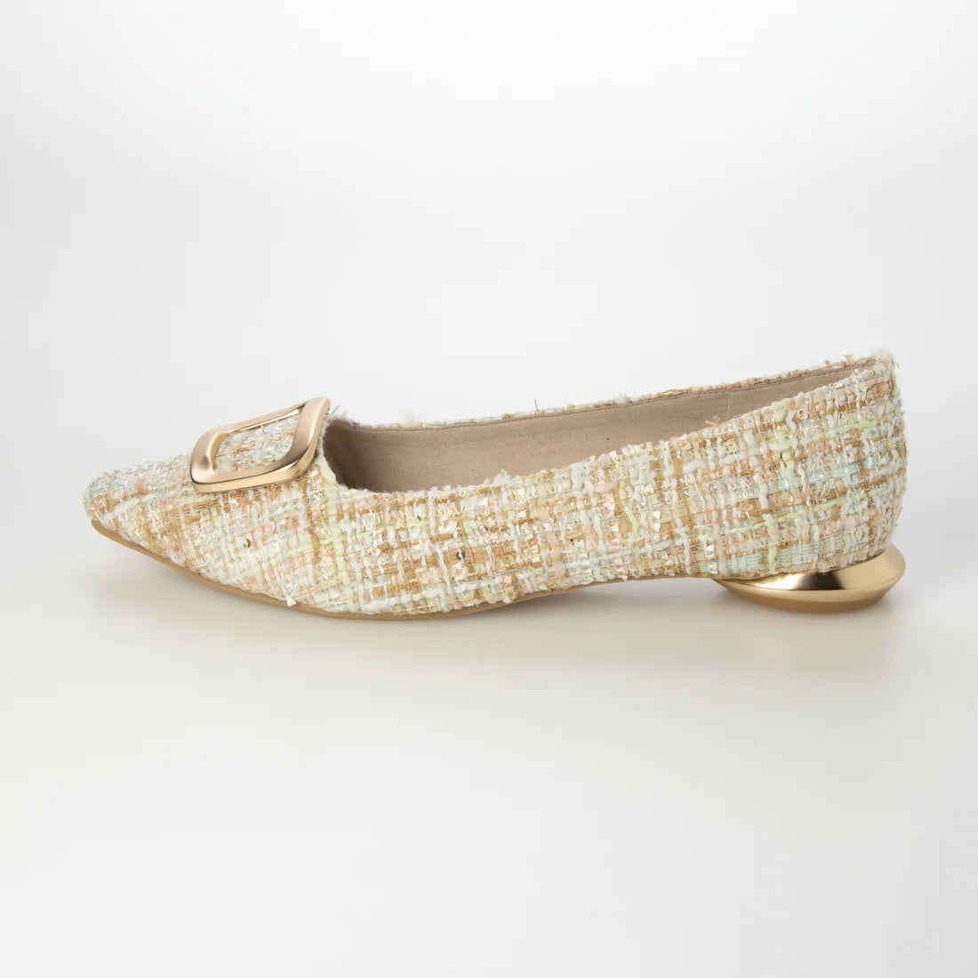 【新品現貨】日本製 Launa lea 金色方扣平底鞋 (576) (薄荷Z/C / Mint Z/C )