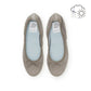 日本製【珍珠色調防水】Emma Francis 真皮 圓頭平底芭蕾舞鞋(02b-L S154)(Dark gray leather suede)（ダークグレー レザースエード）