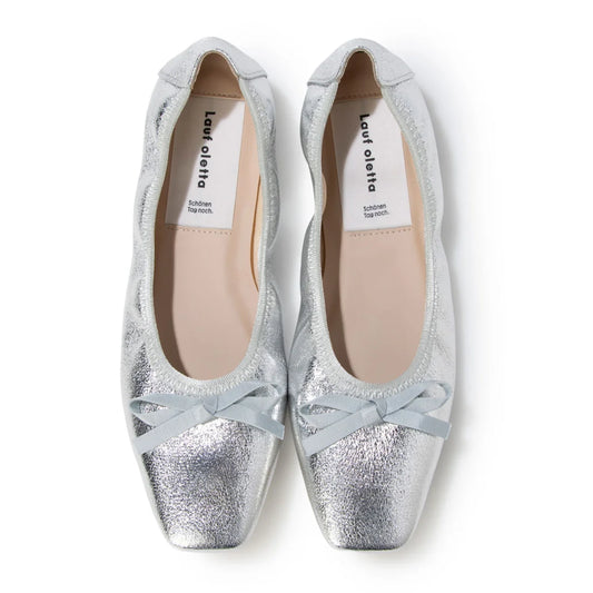 【新品預訂】日本製Lauf Oletta 柔軟褶皺無縫一體式芭蕾舞鞋 ( LH109 SILVER-S ) (銀色)