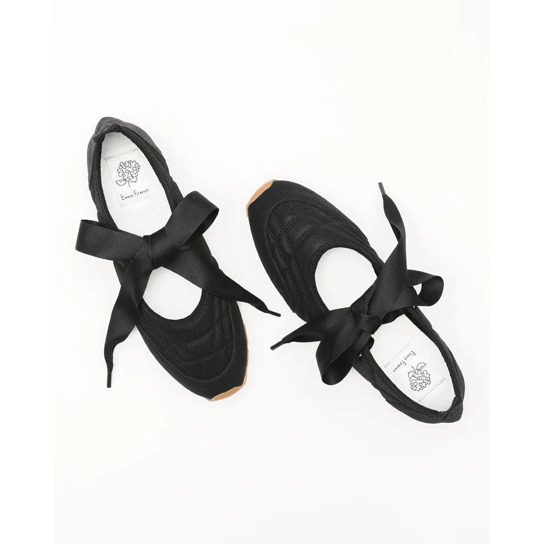 【新品預訂】日本製Emma Francis   繫帶芭蕾舞運動鞋（黑色聚酯）(09l-M 101)