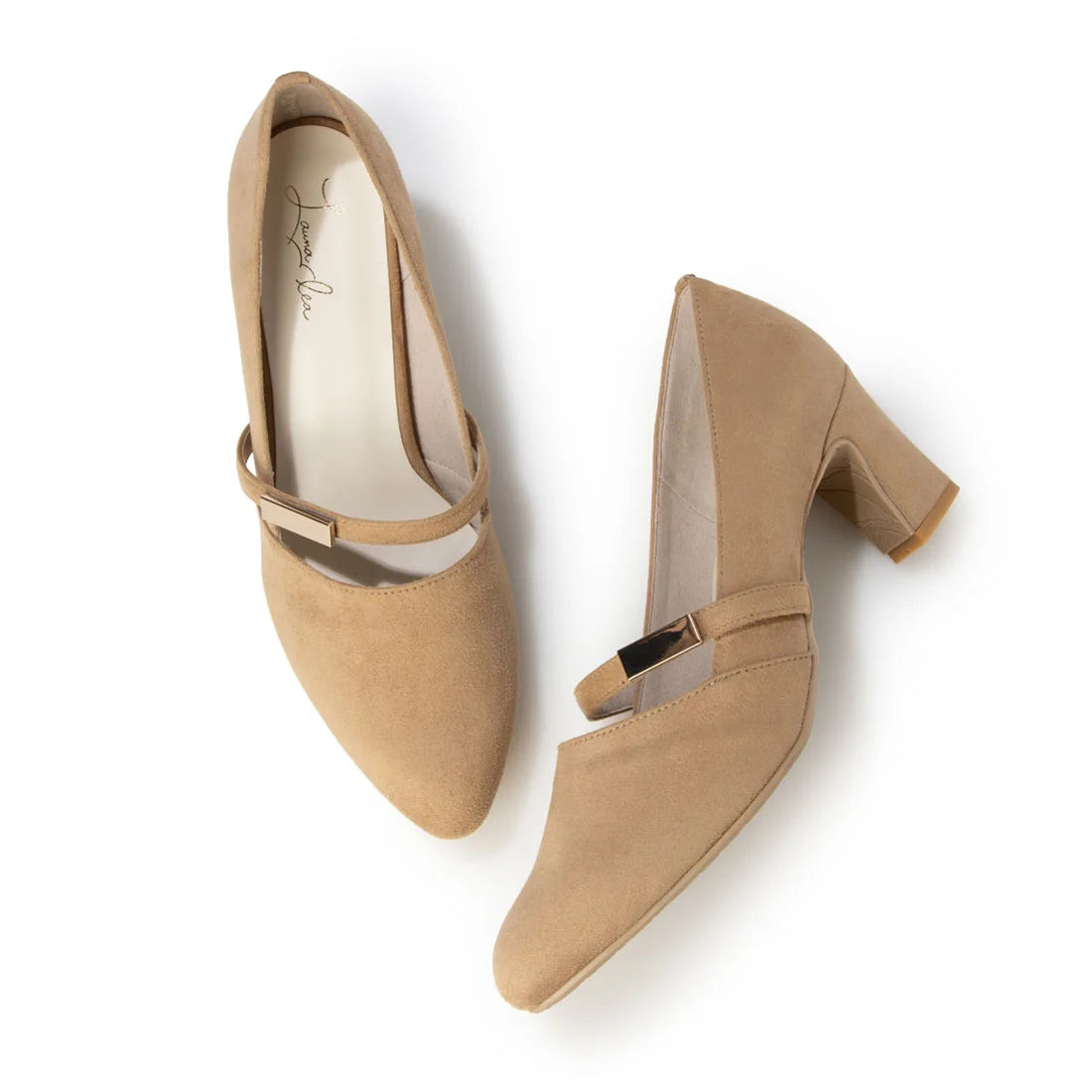 【新品預訂】日本製 Launa Lea 6cm踭杏仁頭瑪麗珍高跟鞋 (614）( 杏色 S / Beige S )