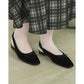 【新品預訂】日本製Emma Francis 花卉剪裁揹帶穆勒鞋(2001j-V 101)（黑色天鵝絨)