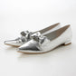 【新品預訂】日本製 Launa lea 尖頭蝴蝶結平底鞋（615）(銀色 / Silver)