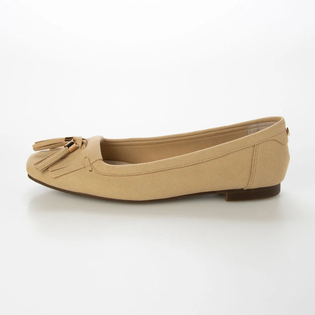 【新品預訂】日本製 Lauf Oletta 鑲邊流蘇設計的氣質平底鞋(LH120 Beige-S) (杏色)
