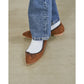 日本製【珍珠色調防水】Emma Francis 真皮 尖頭平底芭蕾舞鞋(01b-L S104)(Brown leather suede) （ブラウン レザースエード）