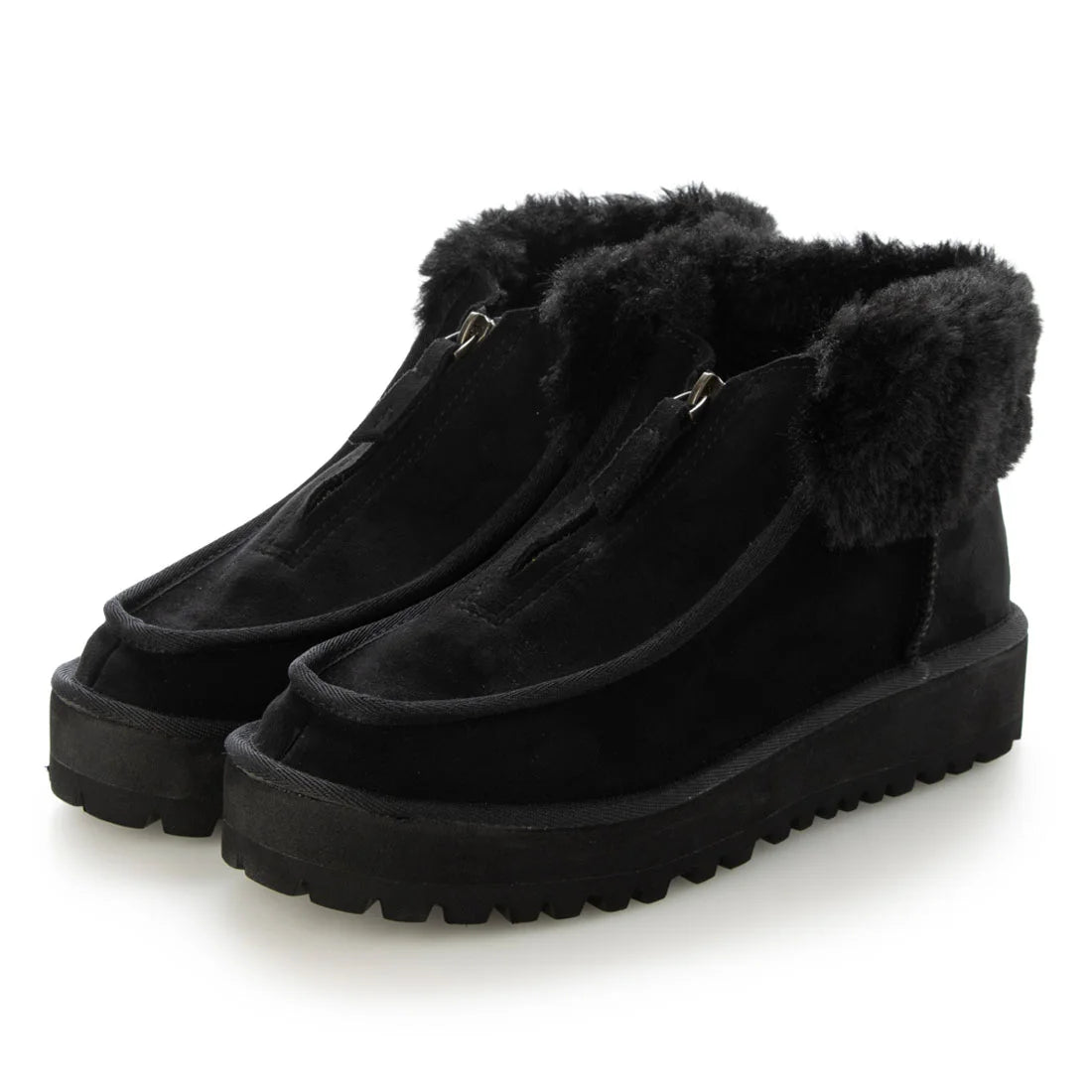 【新品現貨】Lauf Oletta 3.5cm厚底麂皮羊毛絨短靴(L131)(BLACK-S)