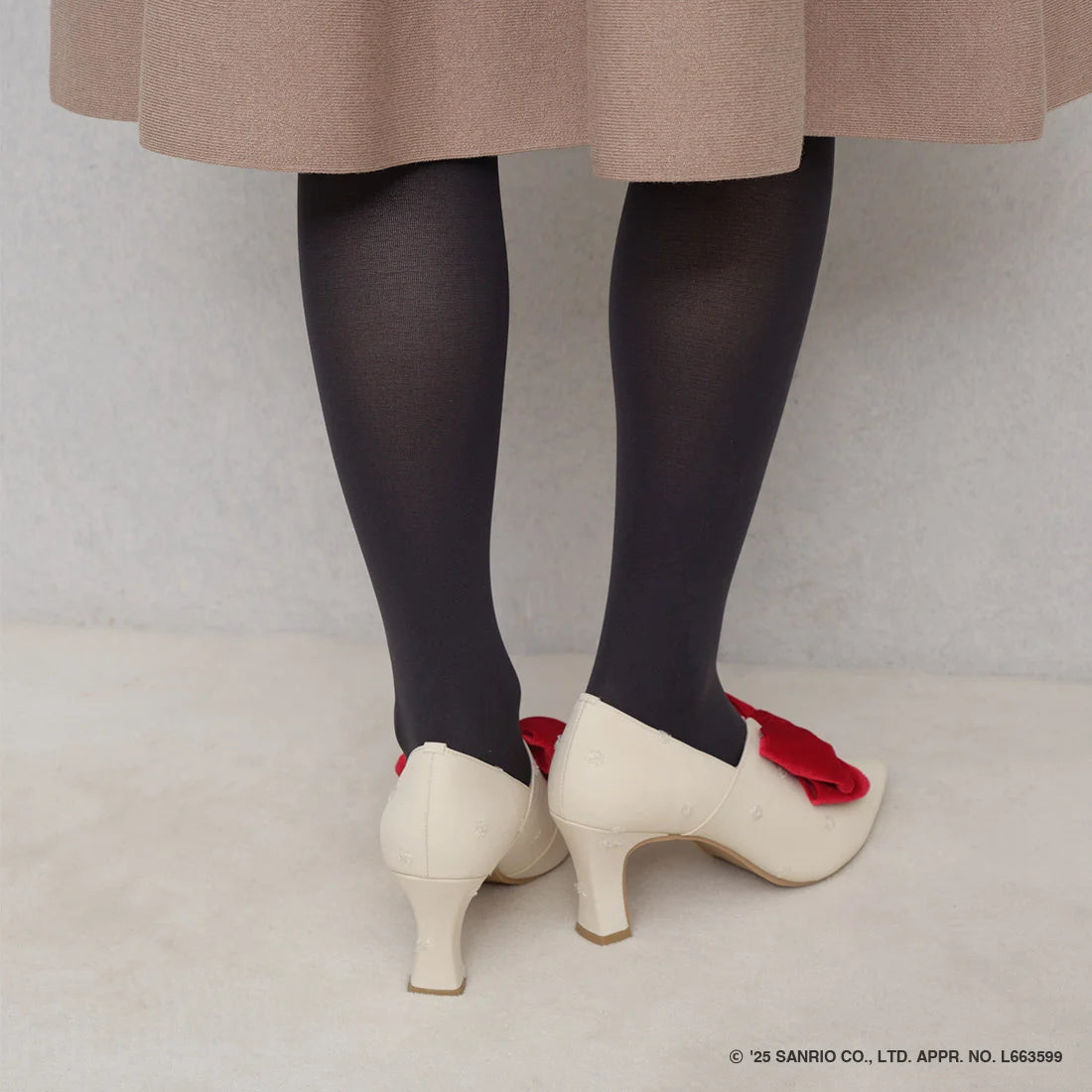 【限定品預訂】售完即止【HELLO KITTY × Launa lea 特別聯名】日本製￼7cm踭蝴蝶結高跟鞋 (612K)(象牙白/Ivory Z/C)