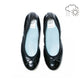 日本製【珍珠色調防水】Emma Francis 真皮 圓頭平底芭蕾舞鞋(02b-L M101)(Black Leather Mylar)（ブラック レザーマイラー）