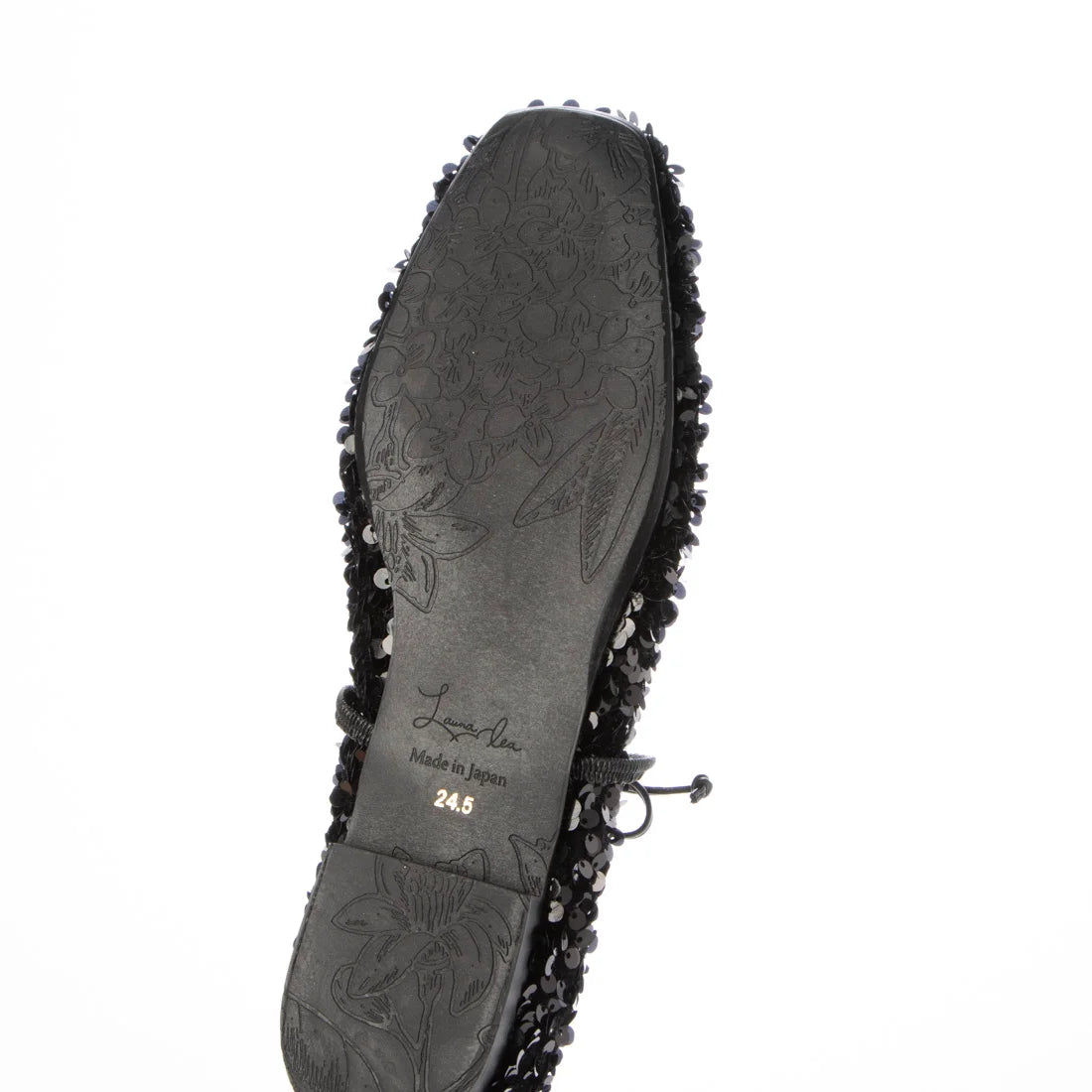 日本製Launa lea 亮片芭蕾平底鞋 (B7608A) (Black Z)