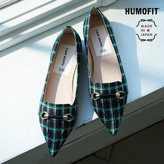 【新品預訂】日本製 Lauf Oletta 格仔軟皮革編織繩平底鞋（LP146 NAVY-Z） (深藍色)