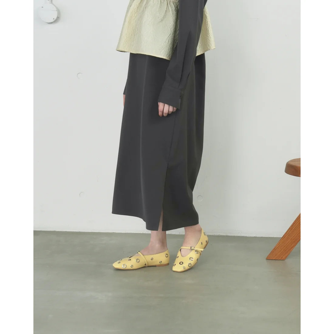 【新品預訂】日本製Emma Francis   眼扣綁帶瑪麗珍鞋（黃色光滑）( 03ad-P 151 ) YEL