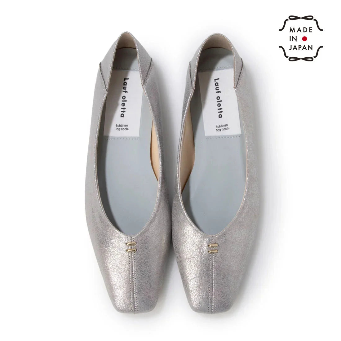 【新品預訂】日本製 Lauf Oletta 簡約金色配件踩踭平底鞋 (LH103 Silver-S) (銀色)