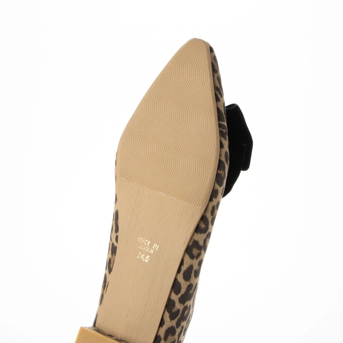 日本製 Launa Lea 絲絨蝴蝶結平底鞋 (460C)(豹紋 S / Leopard S)