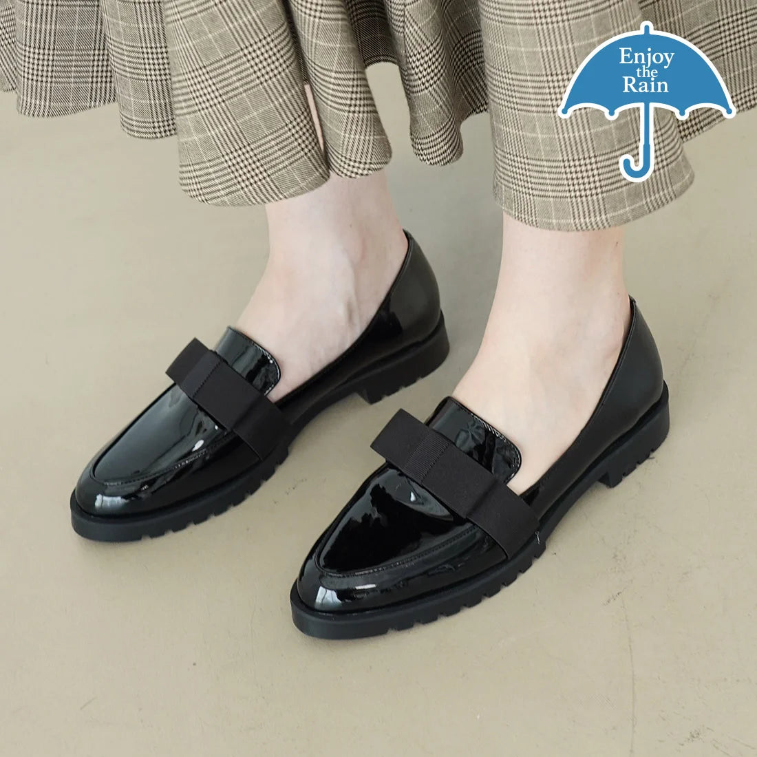 【新品預訂】日本製 Launa lea Rainy Day 寛帶晴雨樂福鞋 (R9021)  (黑色/Black E)