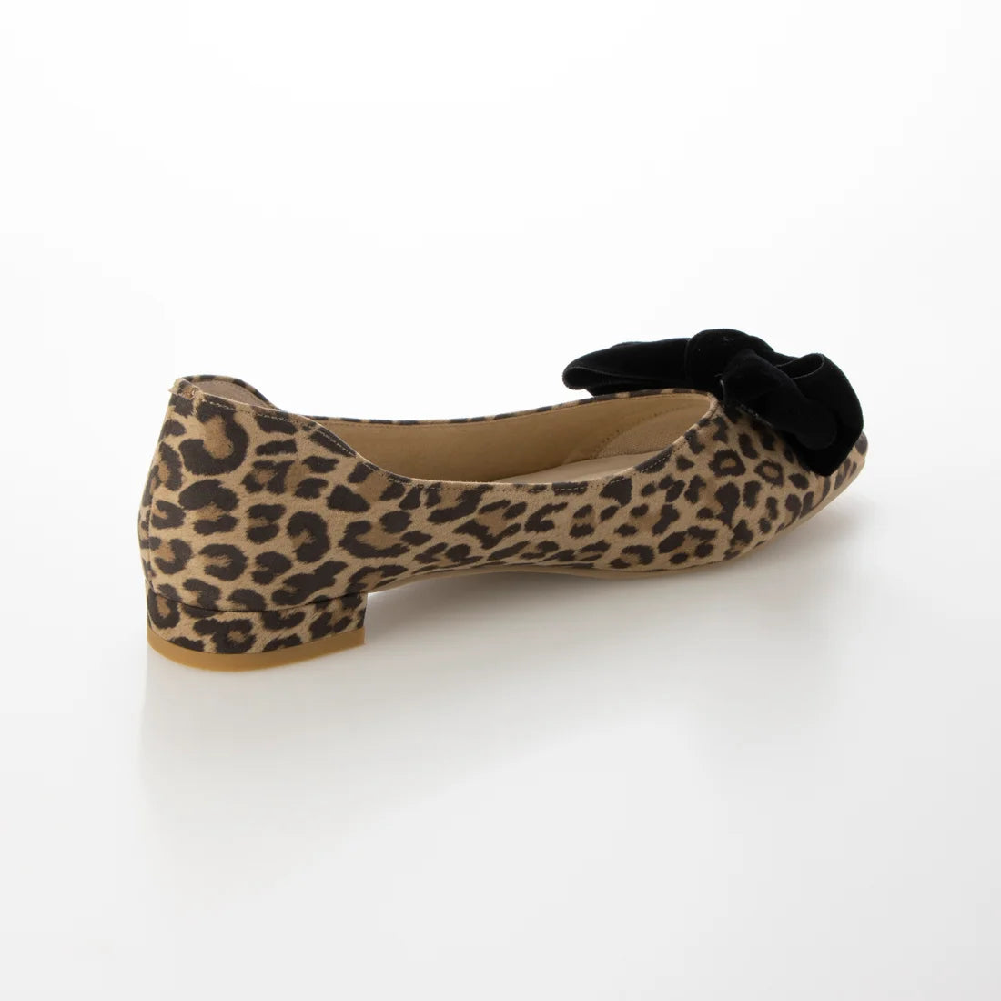 日本製 Launa Lea 絲絨蝴蝶結平底鞋 (460C)(豹紋 S / Leopard S)