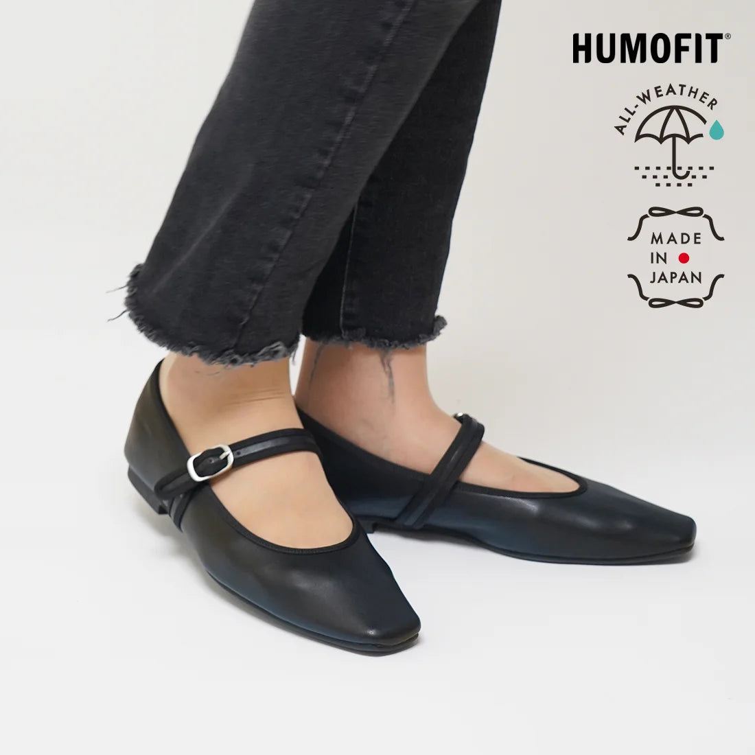 【新品預訂】日本製 Lauf Oletta 防水 方頭瑪麗珍鞋(LRH115 BLACK) (黑色)